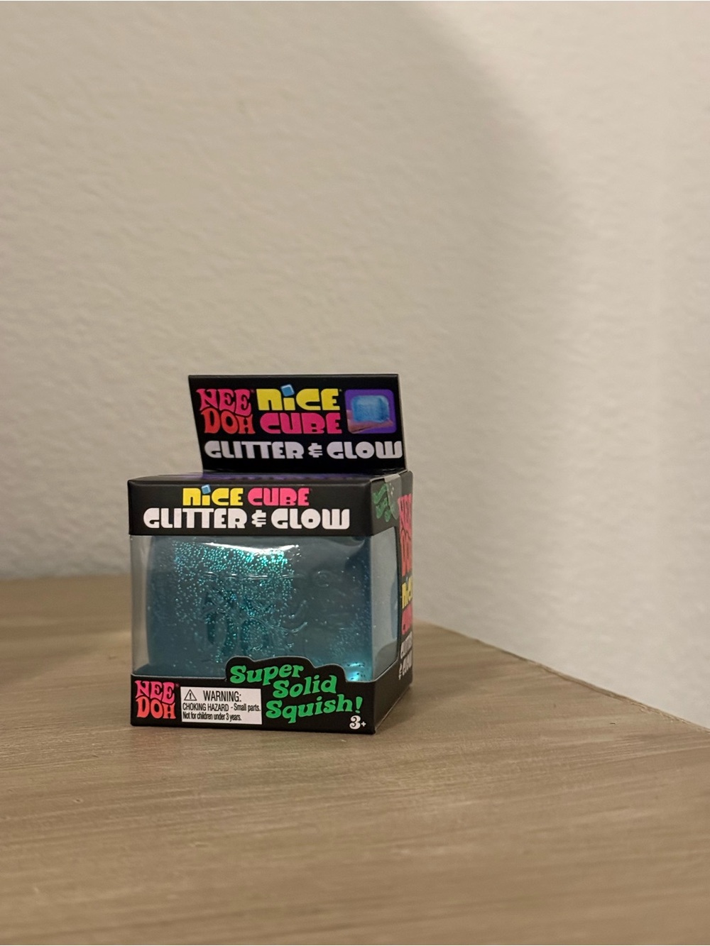 Nee Doh Nice Cube Glitter & Glow - Teal Blue